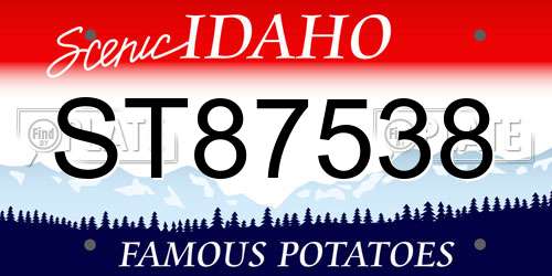 ST87538 Idaho License Plate