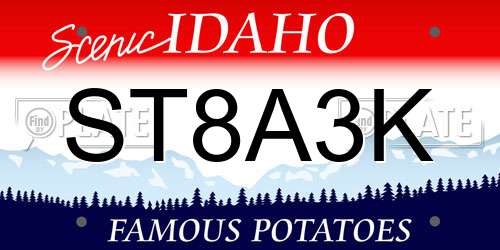 ST8A3K Idaho License Plate