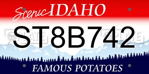ST8B742 Idaho License Plate