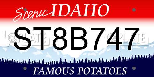 ST8B747 Idaho License Plate