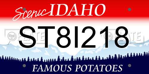 ST8I218 Idaho License Plate