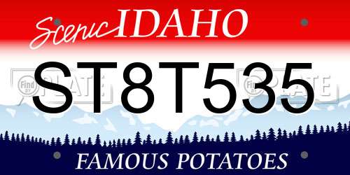 ST8T535 Idaho License Plate