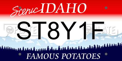 ST8Y1F Idaho License Plate
