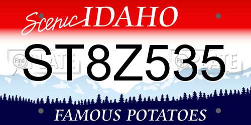 ST8Z535 Idaho License Plate