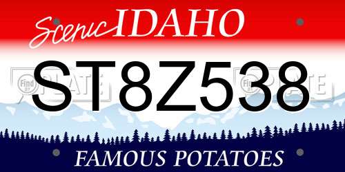 ST8Z538 Idaho License Plate