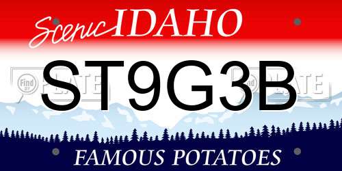 ST9G3B Idaho License Plate
