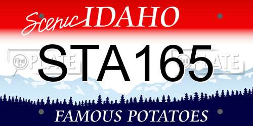 STA165 Idaho License Plate