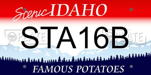 STA16B Idaho License Plate