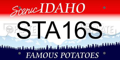 STA16S Idaho License Plate