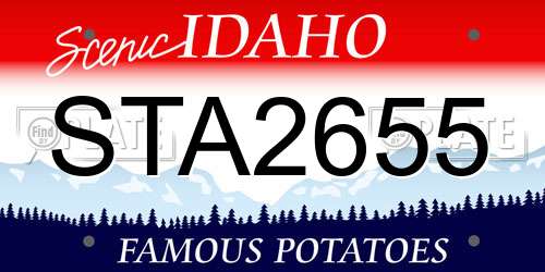 STA2655 Idaho License Plate