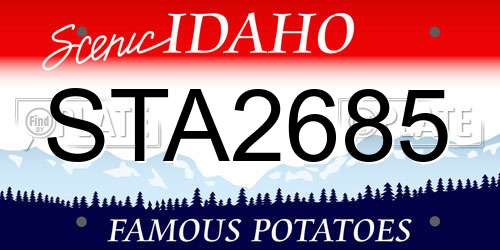 STA2685 Idaho License Plate
