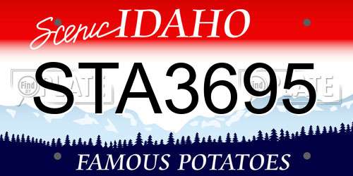 STA3695 Idaho License Plate