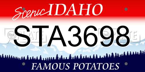 STA3698 Idaho License Plate
