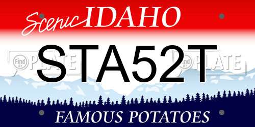 STA52T Idaho License Plate
