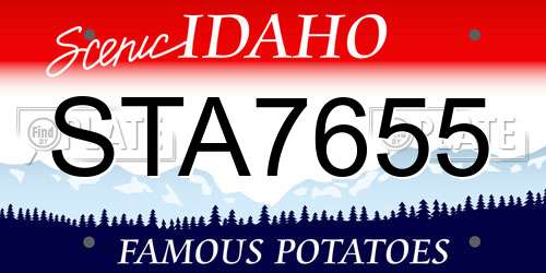 STA7655 Idaho License Plate
