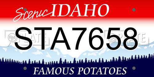 STA7658 Idaho License Plate