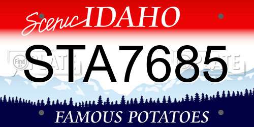 STA7685 Idaho License Plate