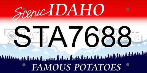STA7688 Idaho License Plate