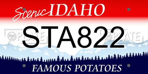 STA822 Idaho License Plate