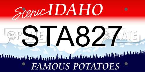 STA827 Idaho License Plate