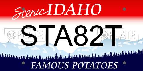 STA82T Idaho License Plate