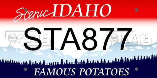 STA877 Idaho License Plate