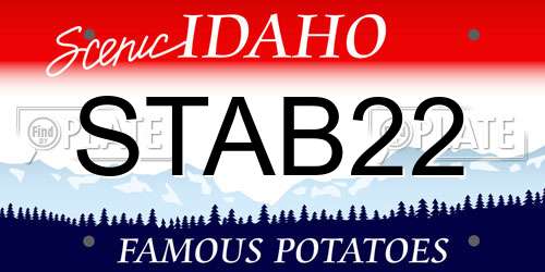 STAB22 Idaho License Plate