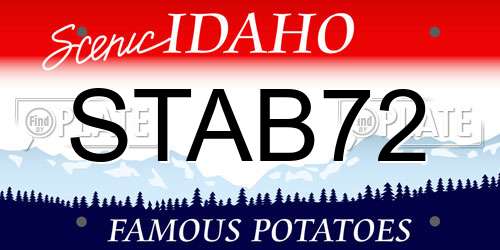 STAB72 Idaho License Plate