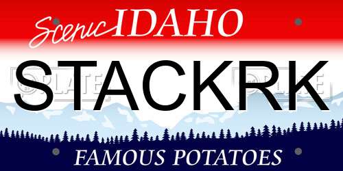 STACKRK Idaho License Plate