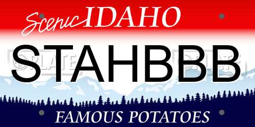 STAHBBB Idaho License Plate