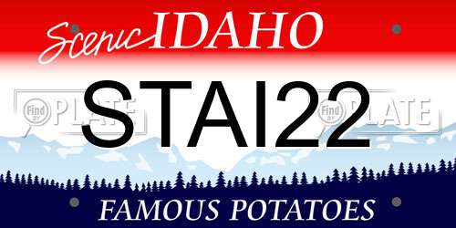 STAI22 Idaho License Plate