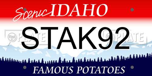 STAK92 Idaho License Plate