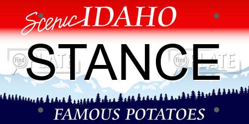 STANCE Idaho License Plate