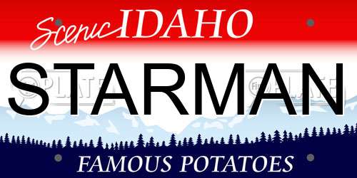 STARMAN Idaho License Plate