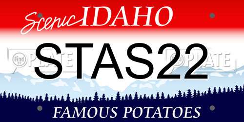 STAS22 Idaho License Plate