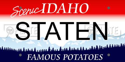 STATEN Idaho License Plate