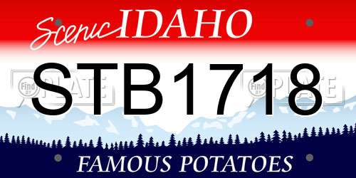 STB1718 Idaho License Plate