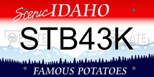 STB43K Idaho License Plate