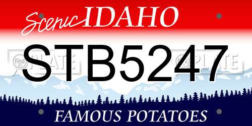 STB5247 Idaho License Plate