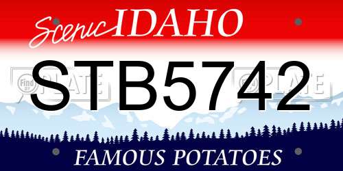 STB5742 Idaho License Plate