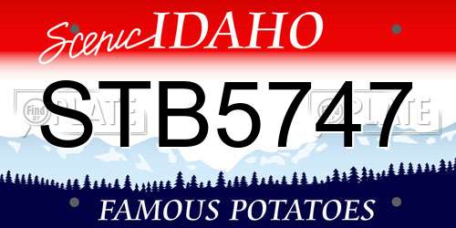 STB5747 Idaho License Plate