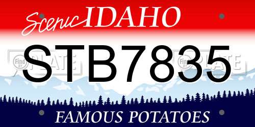 STB7835 Idaho License Plate