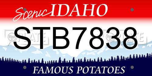 STB7838 Idaho License Plate