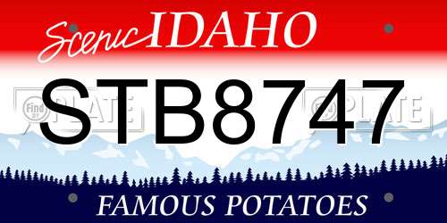 STB8747 Idaho License Plate
