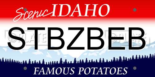 STBZBEB Idaho License Plate