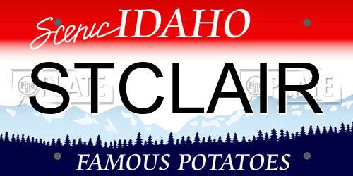 STCLAIR Idaho License Plate
