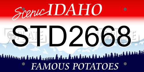 STD2668 Idaho License Plate