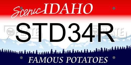 STD34R Idaho License Plate