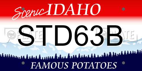 STD63B Idaho License Plate