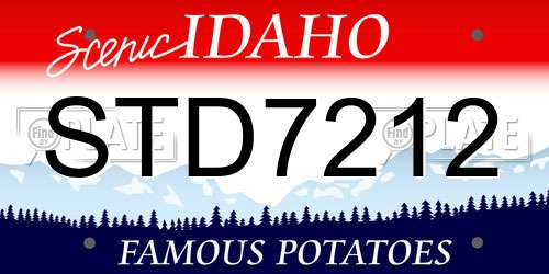 STD7212 Idaho License Plate
